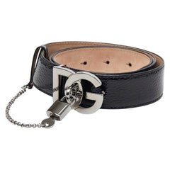 ドルチェアンドガッバーナ DGロゴ ベルト サイズ:80/32 ブラック エナメル レディース DOLCE&GABBANA 【中古】