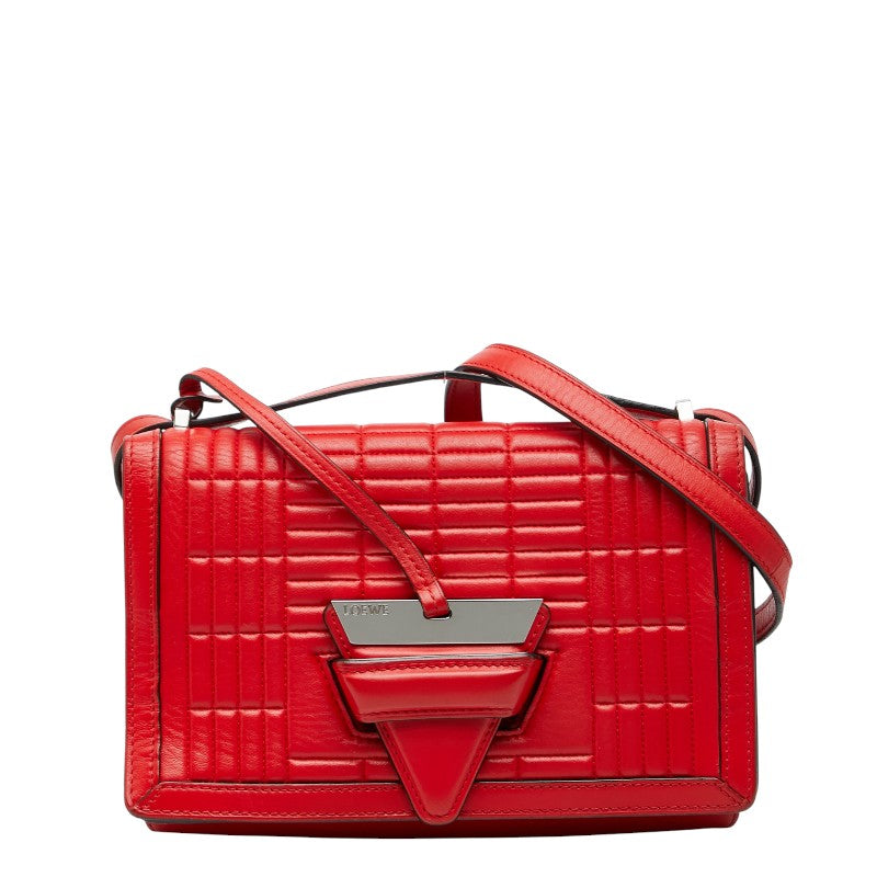 ロエベ バルセロナ23 斜め掛け ショルダーバッグ レッド レザー レディース LOEWE 【中古】