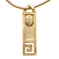 ジバンシー Gロゴ プレート ネックレス ゴールド ブラック メッキ レディース Givenchy 【中古】