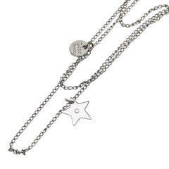 ディオール CDロゴ リボン モチーフ ネックレス シルバー メタル レディース Dior 【中古】