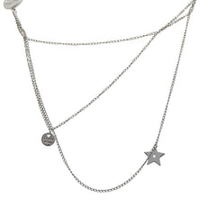 ディオール CDロゴ リボン モチーフ ネックレス シルバー メタル レディース Dior 【中古】