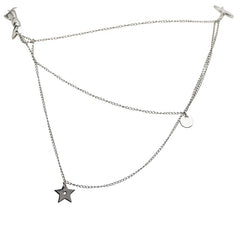 ディオール CDロゴ リボン モチーフ ネックレス シルバー メタル レディース Dior 【中古】