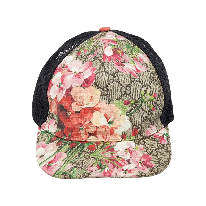 グッチ GGブルームス ベースボールキャップ 帽子 サイズM 58cm ベージュ マルチカラー PVC メンズ GUCCI 【中古】