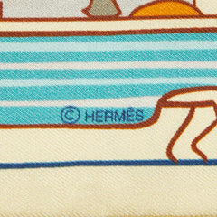 エルメス Les Chiens Parisiens パリジャンの犬 スカーフ イエロー オレンジ シルク レディース HERMES 【中古】