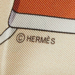 エルメス ツイリー Grand Tralala グラン トゥラララ スカーフ ベージュ ピンク シルク レディース HERMES 【中古】