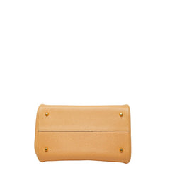 DELVAUX ドデルヴォー ロゴ ハンドバッグ ベージュ系 レザー レディース 【中古】