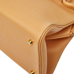 DELVAUX ドデルヴォー ロゴ ハンドバッグ ベージュ系 レザー レディース 【中古】