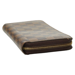 ルイ ヴィトン ダミエ ジッピーウォレット ラウンドファスナー 長財布 N60015 ブラウン PVC レザー レディース LOUIS VUITTON 【中古】