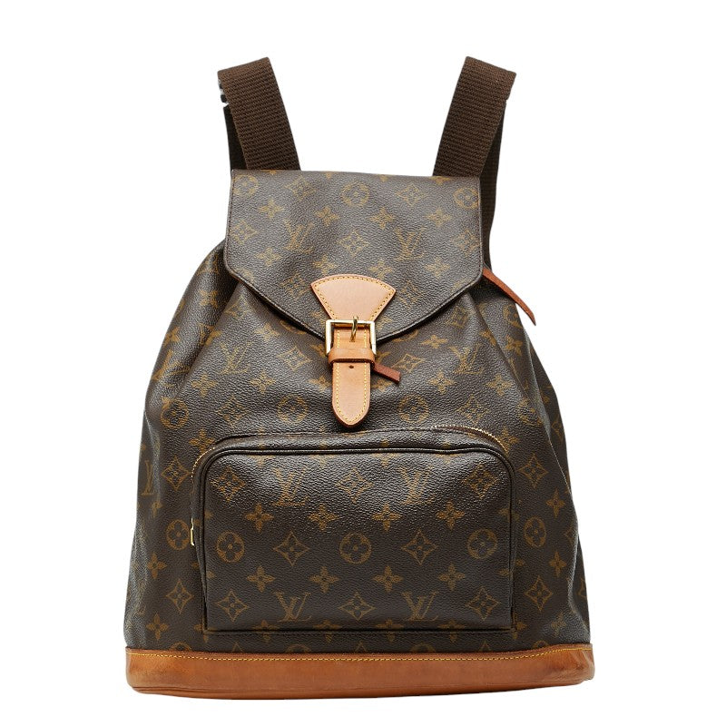 ルイ ヴィトン モノグラム モンスリGM リュック バックパック M51135 ブラウン PVC レザー レディース LOUIS VUITTON 【中古】