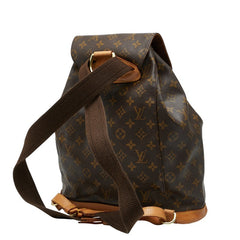 ルイ ヴィトン モノグラム モンスリGM リュック バックパック M51135 ブラウン PVC レザー レディース LOUIS VUITTON 【中古】
