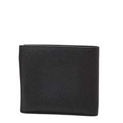 プラダ 三角ロゴプレート 二つ折り財布 ブラック サフィアーノレザー レディース PRADA 【中古】