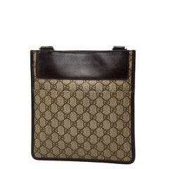 グッチ GGスプリーム 斜め掛け ショルダーバッグ 27639 ベージュ ブラウン PVC レザー レディース GUCCI 【中古】