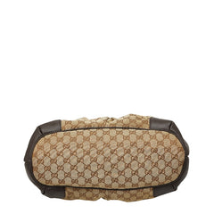 グッチ GGキャンバス ハンドバッグ ショルダーバッグ 2WAY 285730 ベージュ ブラウン キャンバス レザー レディース GUCCI 【中古】