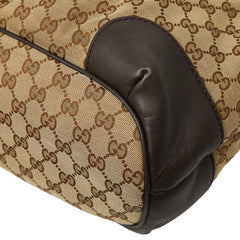 グッチ GGキャンバス ハンドバッグ ショルダーバッグ 2WAY 285730 ベージュ ブラウン キャンバス レザー レディース GUCCI 【中古】