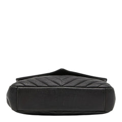 サンローラン YSLロゴ カレッジ ハンドバッグ ショルダーバッグ 2WAY 487213 ブラック レザー レディース SAINT LAURENT 【中古】