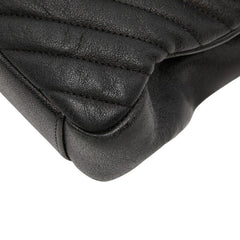 サンローラン YSLロゴ カレッジ ハンドバッグ ショルダーバッグ 2WAY 487213 ブラック レザー レディース SAINT LAURENT 【中古】