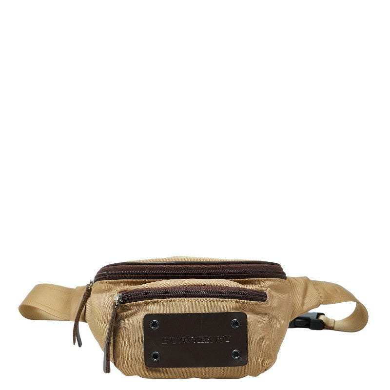 バーバリー ボディバッグ ウエストバッグ ベージュ ブラウン ナイロン レザー レディース BURBERRY 【中古】