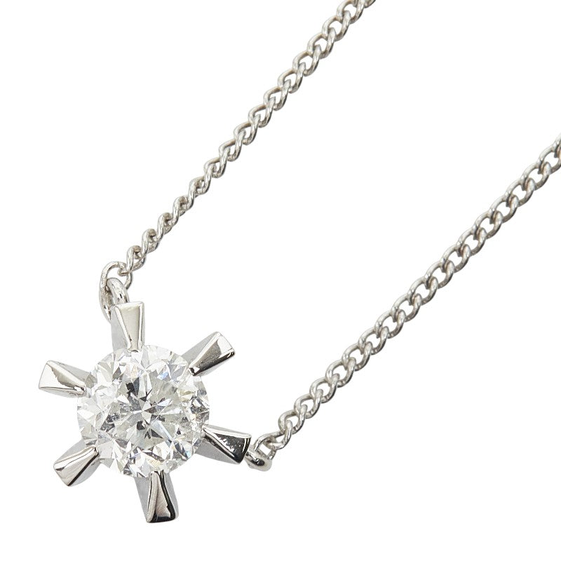 Pt850 プラチナ Pt プラチナ ダイヤ0.43ct プチネックレス レディース 【中古】