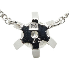 Pt850 プラチナ Pt プラチナ ダイヤ0.43ct プチネックレス レディース 【中古】