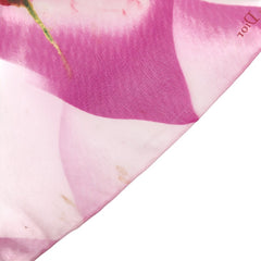 ディオール フラワー 花柄 スカーフ パープル マルチカラー シルク レディース Dior 【中古】