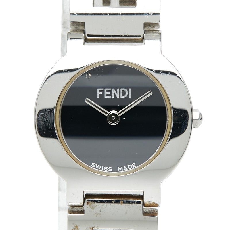 フェンディ 腕時計 3050L スイス製クオーツ ブラック文字盤 ステンレススチール レディース FENDI 【中古】