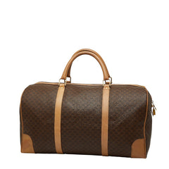 セリーヌ マカダム ボストンバッグ ブラウン PVC レザー レディース CELINE 【中古】