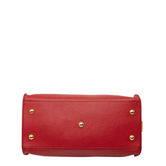 サンローラン Yライン プチカバス ハンドバッグ ショルダーバッグ 2WAY レッド ゴールド レザー レディース SAINT LAURENT 【中古】