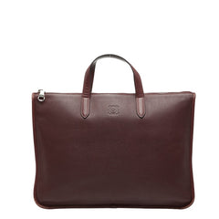 ロエベ アナグラム ハンドバッグ ビジネスバッグ ブリーフケース ボルドー ワインレッド レザー メンズ LOEWE 【中古】