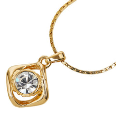 サンローラン 1Pダイヤ ネックレス ゴールド メッキ スワロフスキー レディース SAINT LAURENT 【中古】