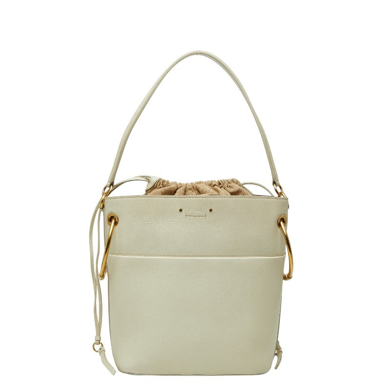 クロエ ロイ バケットバッグ ハンドバッグ ショルダーバッグ アイボリー ホワイト レザー レディース Chloe 【中古】
