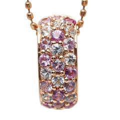 K18PG ピンクゴールド ピンクサファイア0.275ct ホワイトサファイア0.275ct ペンダント ネックレス レディース 【中古】