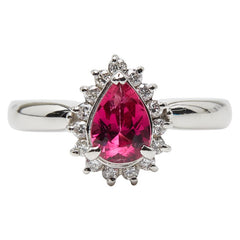 Pt900 プラチナ ピンクトルマリン0.69ct ダイヤ0.19ct リング 指輪 レディース 11号 【中古】