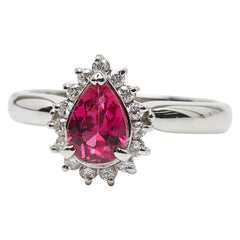 Pt900 プラチナ ピンクトルマリン0.69ct ダイヤ0.19ct リング 指輪 レディース 11号 【中古】
