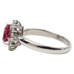 Pt900 プラチナ ピンクトルマリン0.69ct ダイヤ0.19ct リング 指輪 レディース 11号 【中古】