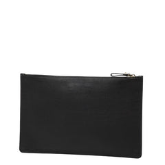 ヴァレンティノ V ロゴ クラッチバッグ ブラック ホワイト レザー レディース VALENTINO 【中古】