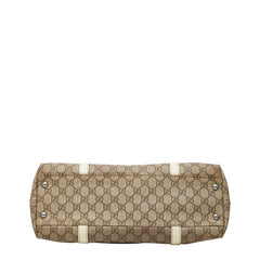 グッチ GGスプリーム ハンドバッグ トートバッグ 114595 ベージュ アイボリー PVC レザー レディース GUCCI 【中古】