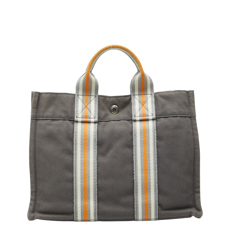 エルメス フールトゥ トートPM トートバッグ ハンドバッグ 銀座店限定 グレー マルチカラー キャンバス レディース HERMES 【中古】