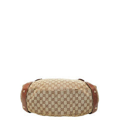 グッチ GGキャンバス ホースビット ハンドバッグ トートバッグ 137621 ベージュ ブラウン キャンバス レザー レディース GUCCI 【中古】