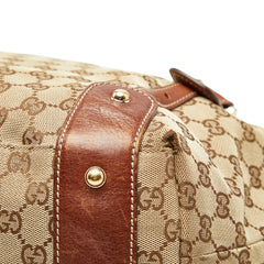 グッチ GGキャンバス ホースビット ハンドバッグ トートバッグ 137621 ベージュ ブラウン キャンバス レザー レディース GUCCI 【中古】