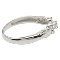 Pt900 プラチナ ダイヤ0.20ct フラワーモチーフ リング 指輪 レディース 9号 【中古】