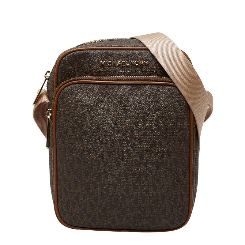 マイケルコース MKシグネチャー 斜め掛け ショルダーバッグ 35H9GTVC1B ブラウン PVC レザー レディース Michael Kors 【中古】