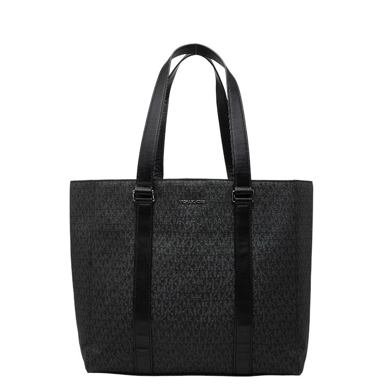 マイケルコース MKシグネチャー トートバッグ ハンドバッグ 37F1LCOT3B ブラック PVC レザー メンズ Michael Kors 【中古】