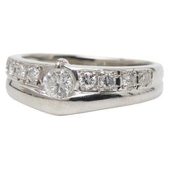 Pt900 プラチナ ダイヤ0.50ct リング 指輪 レディース 11号 【中古】