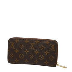 ルイ ヴィトン モノグラム ジッピーウォレット ラウンドファスナー 長財布 M60017 ブラウン PVC レディース LOUIS VUITTON 中古