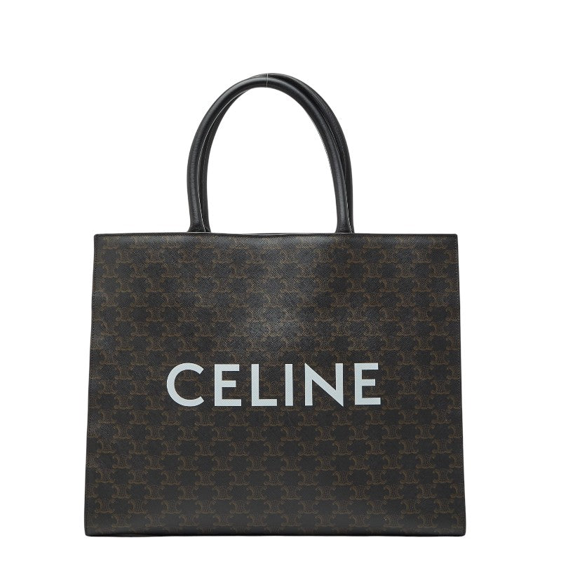 セリーヌ トリオンフ トートバッグ ブラック PVC レザー レディース CELINE 【中古】