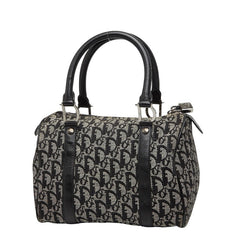 ディオール トロッター ハンドバッグ ミニボストンバッグ ブラック ベージュ キャンバス レザー レディース Dior 中古