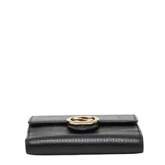 グッチ インターロッキングG 二つ折り財布 615525 ブラック レザー レディース GUCCI 【中古】