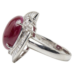 Pt900 プラチナ ルビー6.74ct ダイヤ0.71ct リング 指輪 レディース 11.5号 【中古】