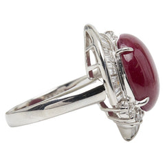 Pt900 プラチナ ルビー6.74ct ダイヤ0.71ct リング 指輪 レディース 11.5号 【中古】