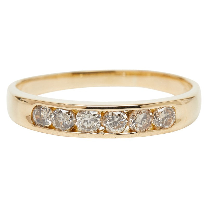 K18YG イエローゴールド ダイヤ0.53ct リング 指輪 レディース 19.5号 【中古】